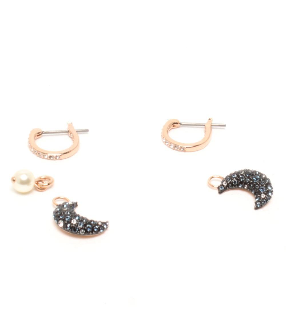 美品 SWAROVSKI ピアス 月モチーフ ムーンモチーフ レディース スワロフスキー