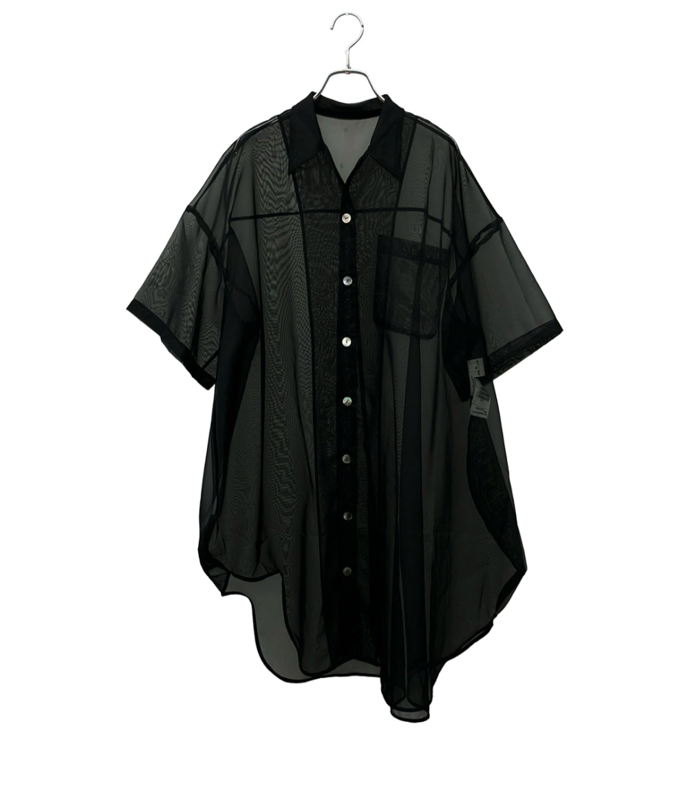 ENFOLD 長袖シャツ ブラウス アシンメトリー ブラック 300GA130-0120 レディース SIZE 38 (S) エンフォルド