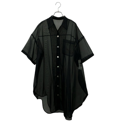 ENFOLD 長袖シャツ ブラウス アシンメトリー ブラック 300GA130-0120 レディース SIZE 38 (S) エンフォルド