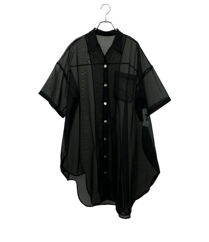 ENFOLD 長袖シャツ ブラウス アシンメトリー ブラック 300GA130-0120 レディース SIZE 38 (S) エンフォルド