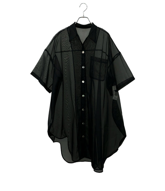 ENFOLD 長袖シャツ ブラウス アシンメトリー ブラック 300GA130-0120 レディース SIZE 38 (S) エンフォルド