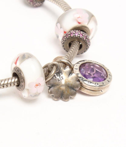 PANDORA ブレスレット バングル SV925 チャーム フラワーモチーフ 花モチーフ レディース パンドラ