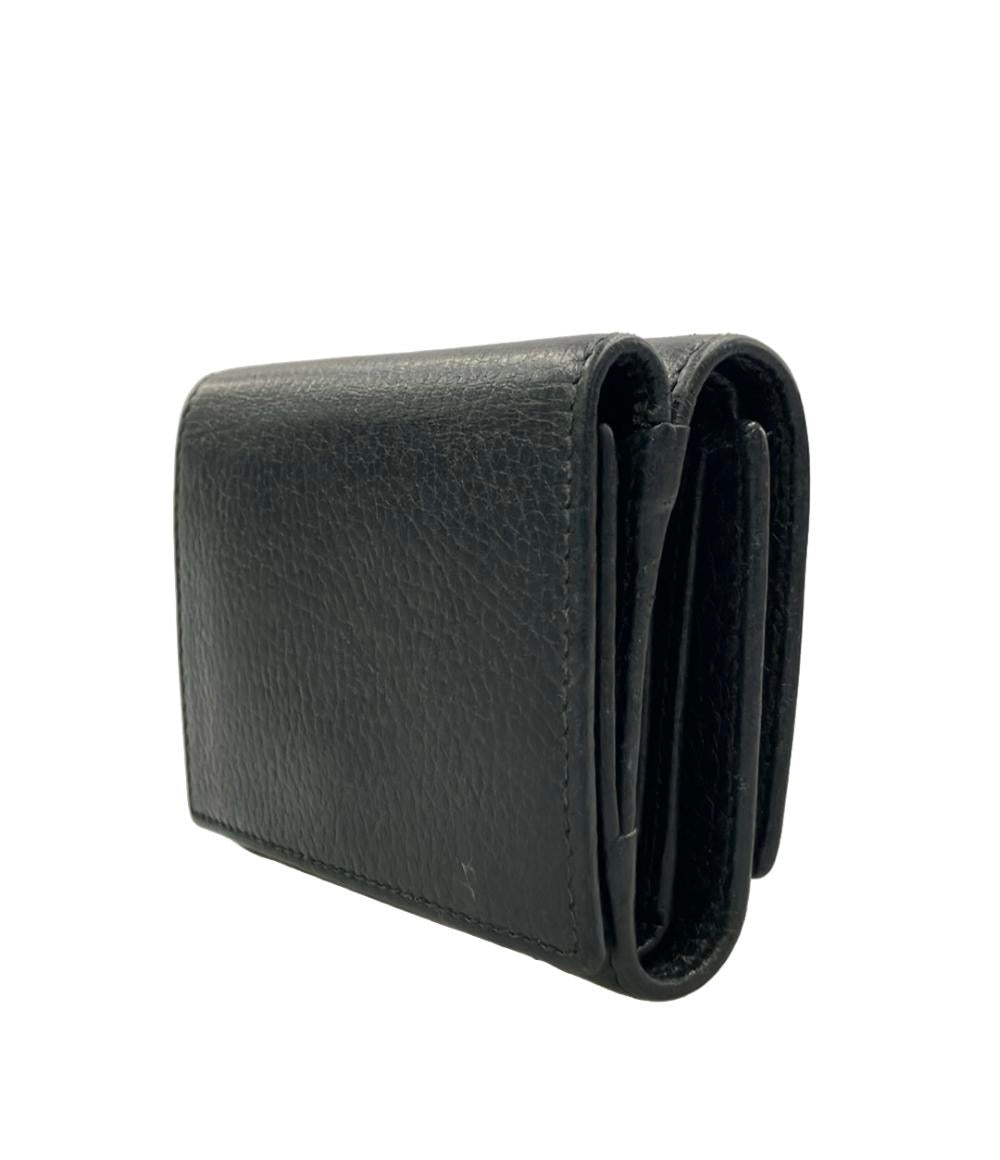 GUCCI グッチ 三つ折り財布 マーモント 474746 レザー ブラック ◇極美品◇グッチ 三つ折り財布 474746 GGマーモント レザー ブラック