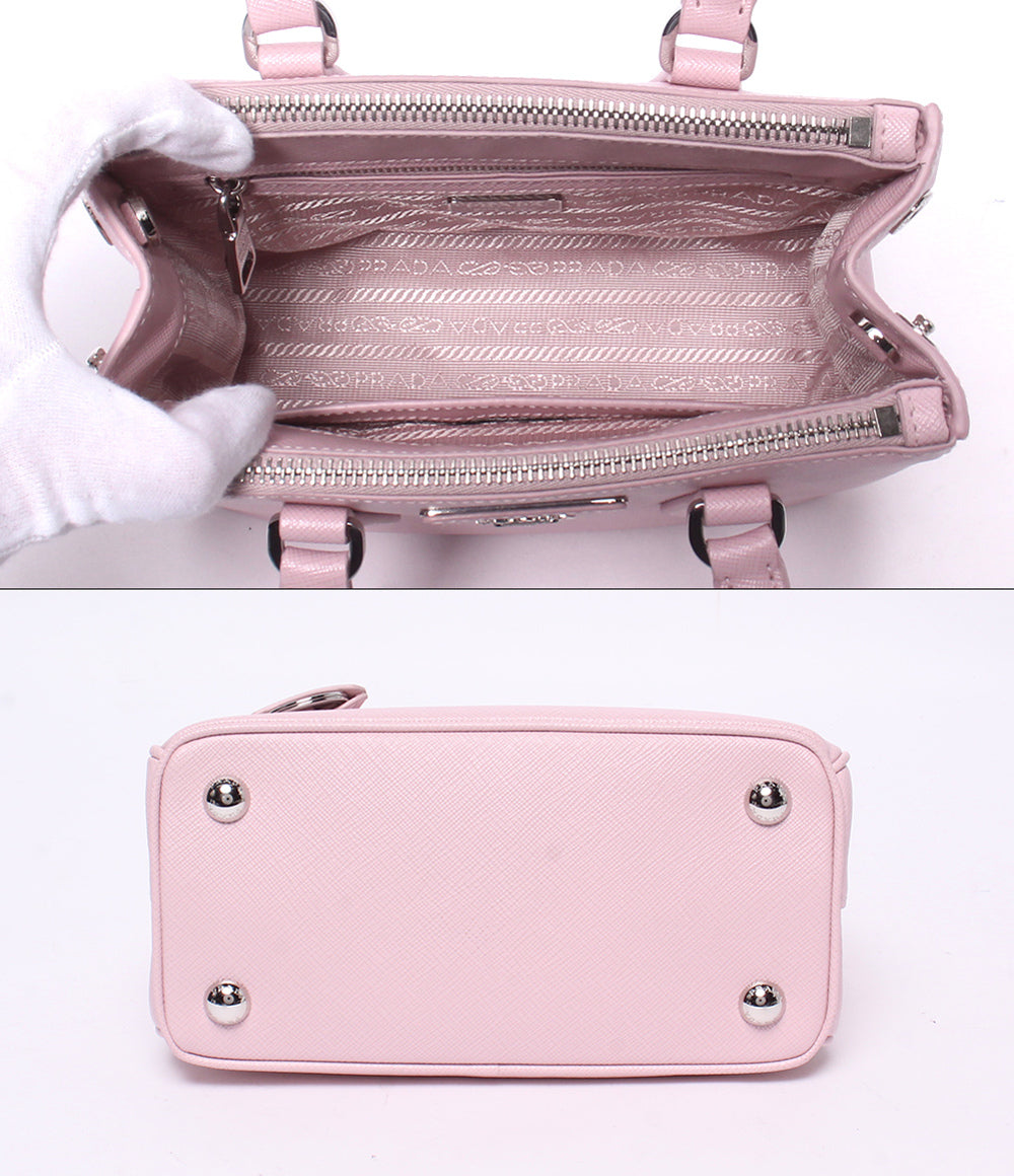美品 PRADA 2WAY ハンドバッグ ショルダーバッグ 肩掛け 斜め掛け ミニバッグ サフィアーノ ガレリア 1BA906 レディース プラダ
