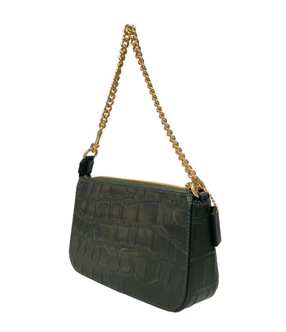 美品 COACH チェーンハンドバッグ 型押し CN382 レディース コーチ