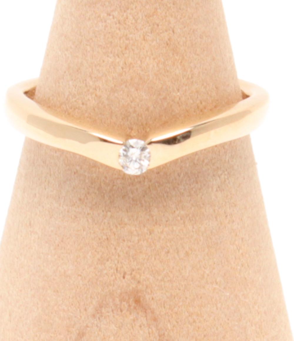 美品 エテ リング 指輪 K10 ダイヤ0.05ct レディース SIZE 9号 ete