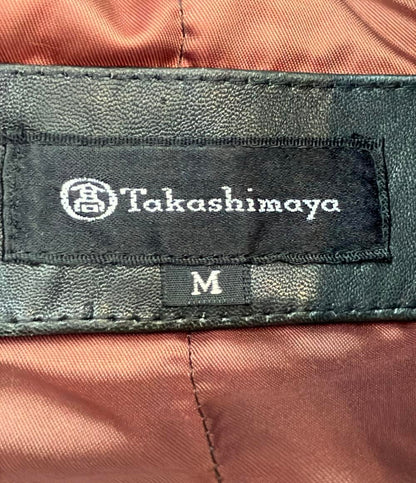 訳あり タカシマヤ ジップアップレザージャケット メンズ SIZE M (M) TAKASHIMAYA