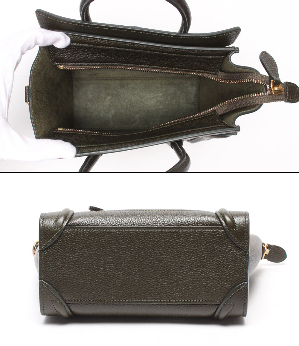 美品 CELINE 2WAYハンドバッグ ショルダーバッグ 斜め掛け ラゲージ ナノショッパー 189243DRU レディース セリーヌ