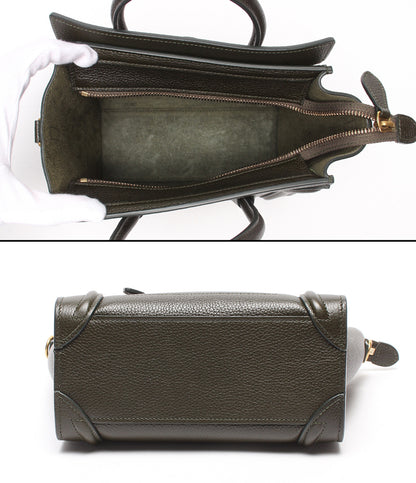 美品 CELINE 2WAYハンドバッグ ショルダーバッグ 斜め掛け ラゲージ ナノショッパー 189243DRU レディース セリーヌ