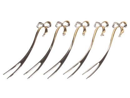 美品 ミキモトインターナショナル フォーク 5点セット パール付 リボン MIKIMOTO InternationalｘANA HOTEL TOKYO