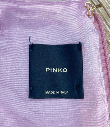 PINKO 半袖ワンピース スクエアネック ミニ 膝丈 ハーフスリーブ 五分袖 リボン Verdicchio レディース SIZE 46 (L) ピンコ