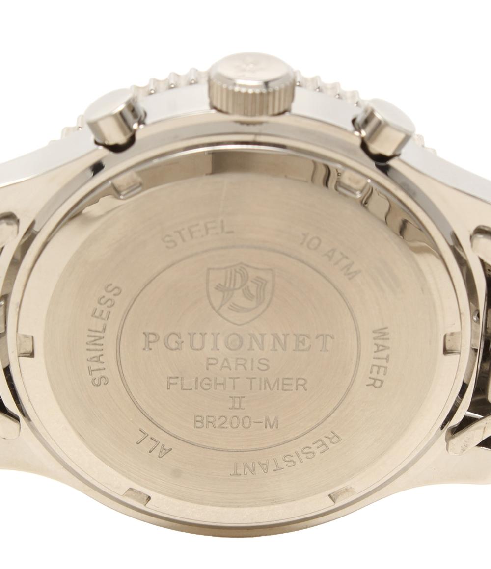 美品 P.GUIONNET 腕時計 フライトタイマー クオーツ イエロー BR200-M メンズ ピエール・ギオネ