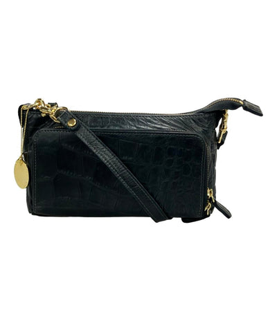 BARDOT ROSE ショルダーバッグ ウォレットポシェット 2WAY 斜め掛け 本革 牛革 レザー クロコ型押し レディース バルドロゼ