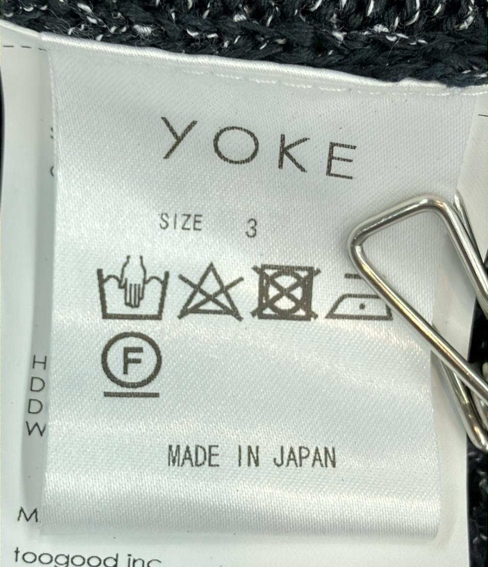 YOKE 長袖カーディガン 25SS メッシュ編み MESH KNITTED SHIRT CARDIGAN YK25SS0956S メンズ SIZE 3 (L) ヨーク