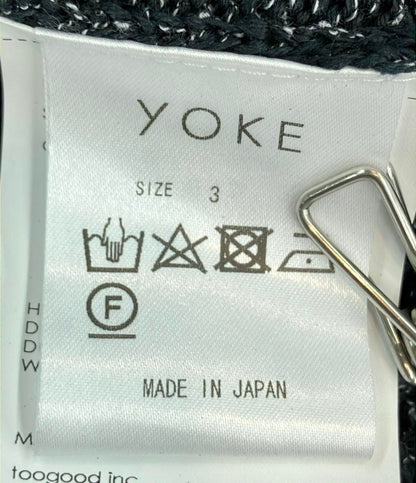 YOKE 長袖カーディガン 25SS メッシュ編み MESH KNITTED SHIRT CARDIGAN YK25SS0956S メンズ SIZE 3 (L) ヨーク