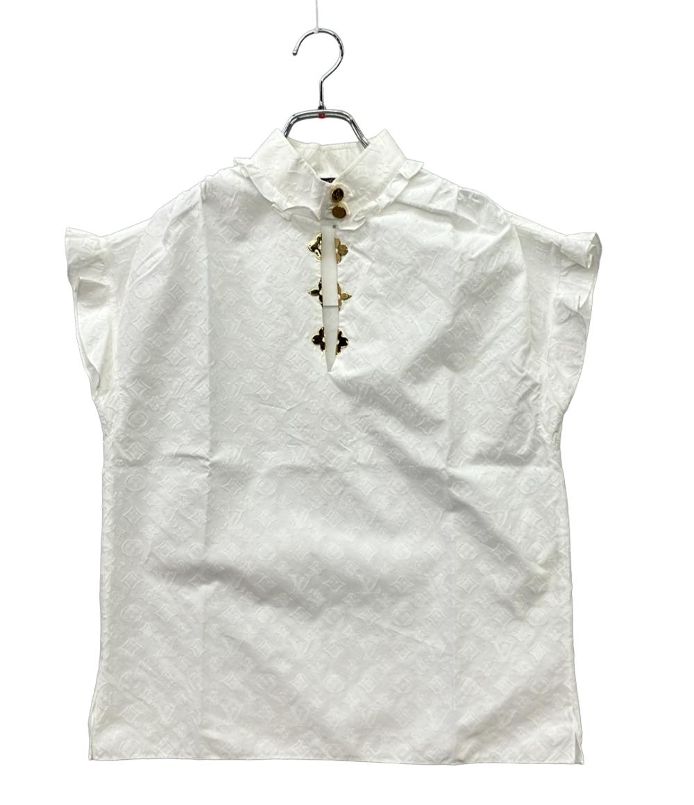 LOUIS VUITTON ノースリーブシャツ フリルブラウス 総柄 AQV FHBL13 レディース SIZE 34 (XS) ルイ・ヴィトン
