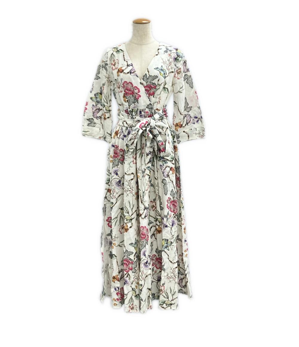 MYLAN 半袖ワンピース 花柄 リネン オリエンタルガーデンリリー MY18SS-OP014 レディース SIZE S マイラン