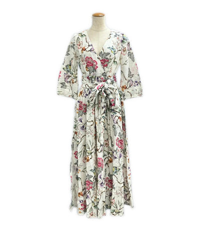 MYLAN 半袖ワンピース 花柄 リネン オリエンタルガーデンリリー MY18SS-OP014 レディース SIZE S マイラン