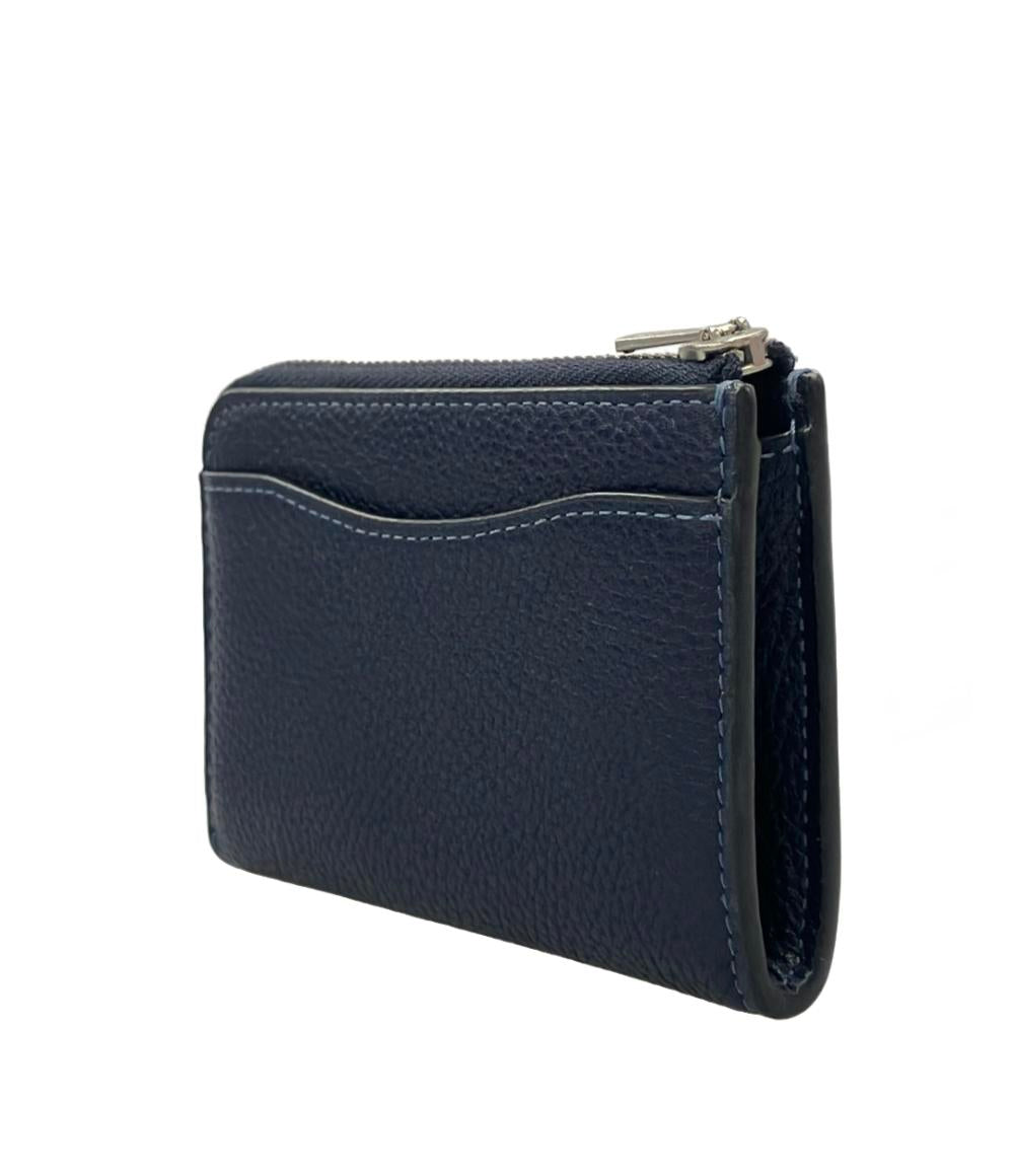 美品✨ コーチ ケース キーホルダー リュック ターンロック　ネイビー COACH Lジップキーケース コインケース キーリング付き CR513