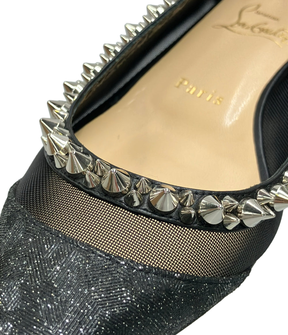 Christian Louboutin フラットパンプス スタッズ GALATIVI SPIKES FLAT KID レディース SIZE 37.5 (25cm) クリスチャンルブタン