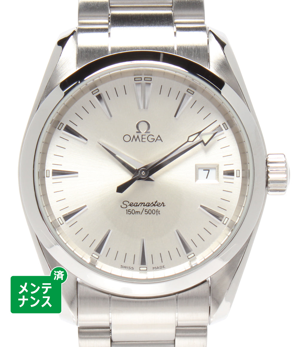 美品 OMEGA 腕時計 アクアテラ シーマスター クオーツ シルバー 2518.30 メンズ オメガ