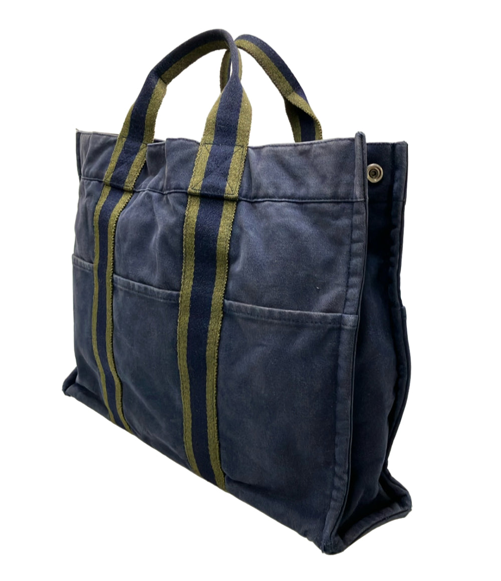 HERMES エルメス フールトゥ MM ハンドバッグ キャンバス レッド