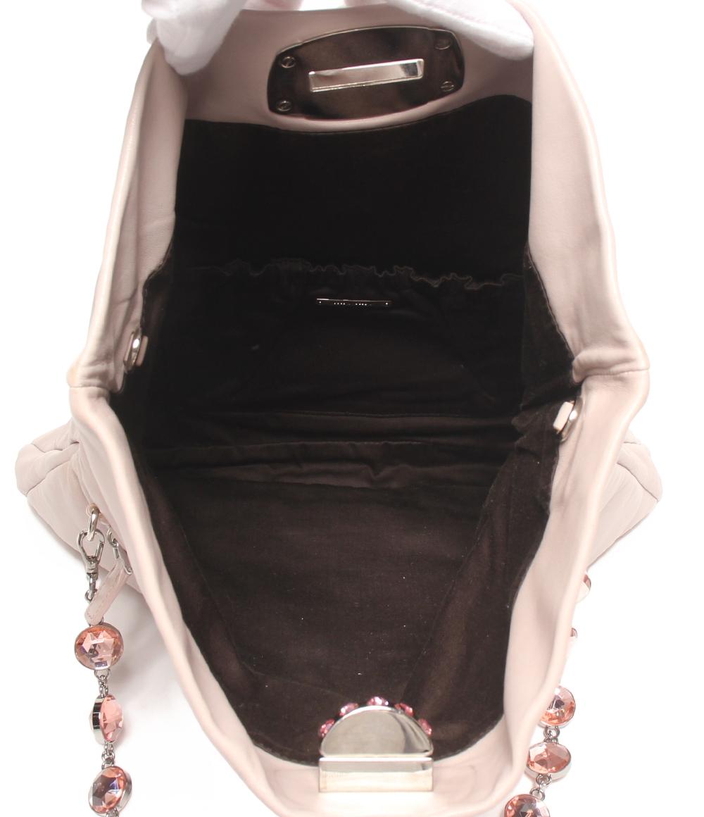 MIUMIU 2way ショルダーバッグ 肩掛け クラッチバッグ クリスタルビジュー レディース ミュウミュウ