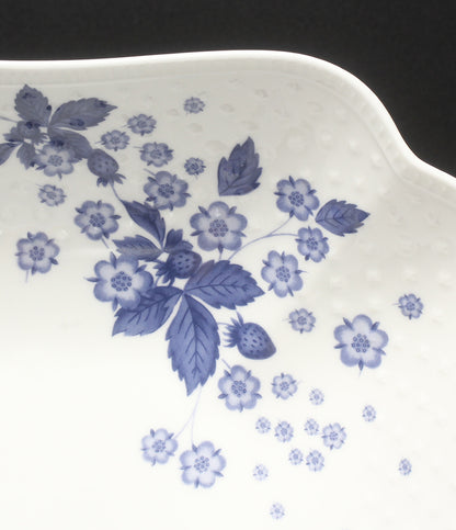 美品 WEDGWOOD スクエアボウル 皿 23cm ストロベリーブルーム インディゴ ウェッジウッド