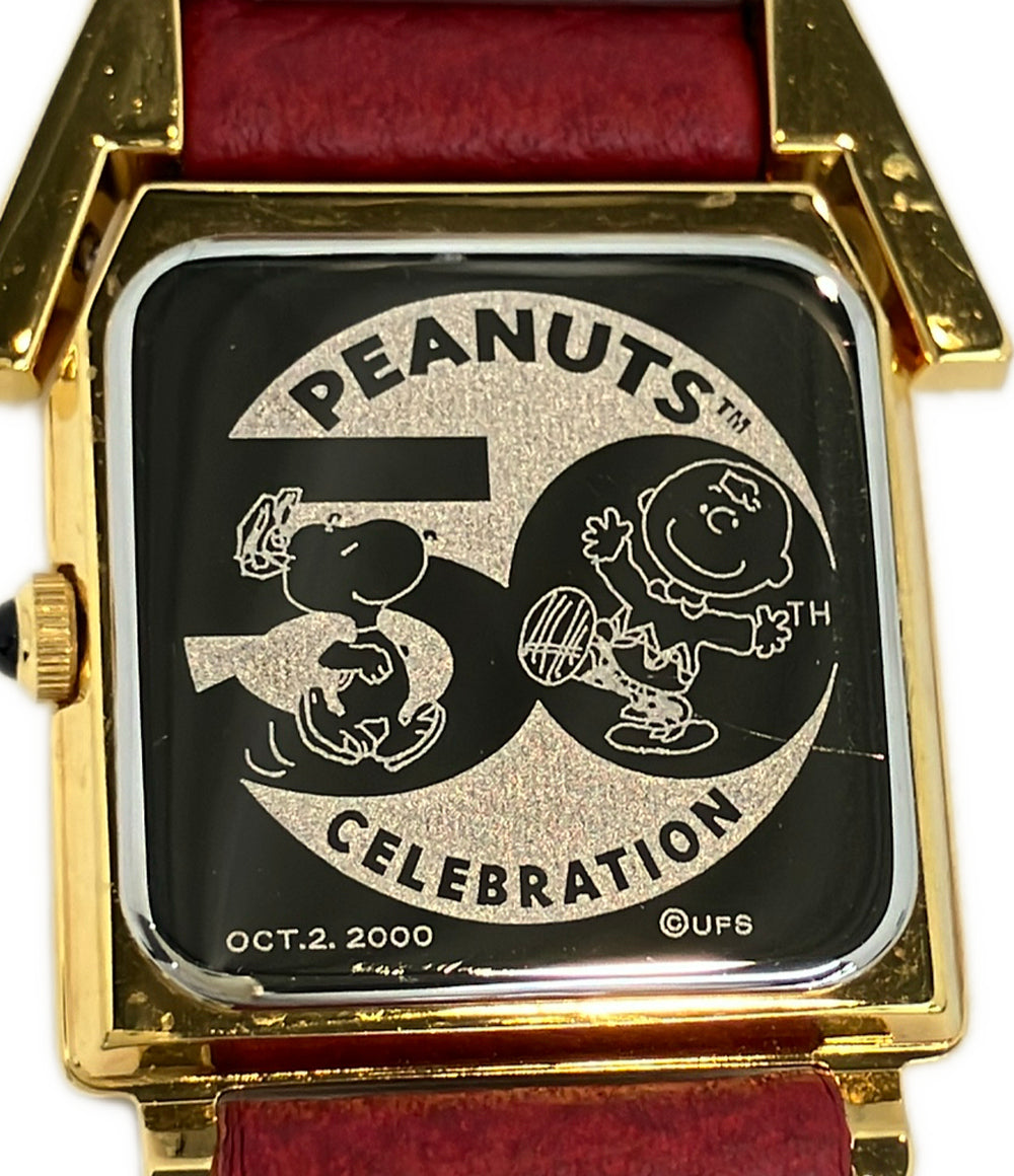 PEANUTS 腕時計 スヌーピー 50th CELEBRATION クオーツ ゴールド レディース ピーナッツ