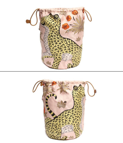 エルメス 2wayハンドバッグ 巾着 X刻印 シルバー金具 ミュザルディーヌ ローズエグランタイン×ゴールド レオパード ヴォーエプソン レディース HERMES