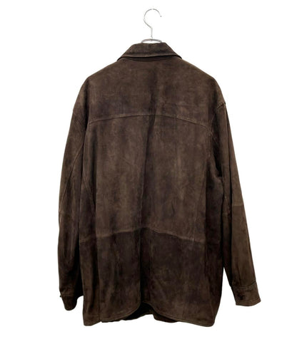 Brooks Brothers ラムレザースエード シャツジャケット オーバーサイズ  ダークブラウン メンズ SIZE L ブルックスブラザーズ