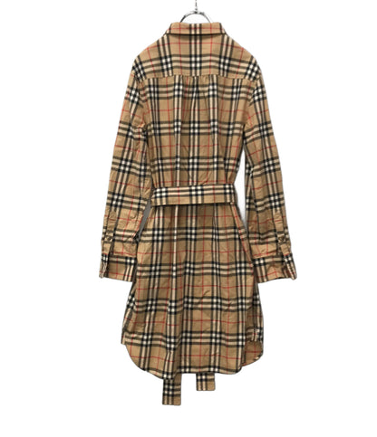 BURBERRY ベルテッド 長袖ワンピース ノバチェック 8024585 レディース SIZE 34 バーバリー