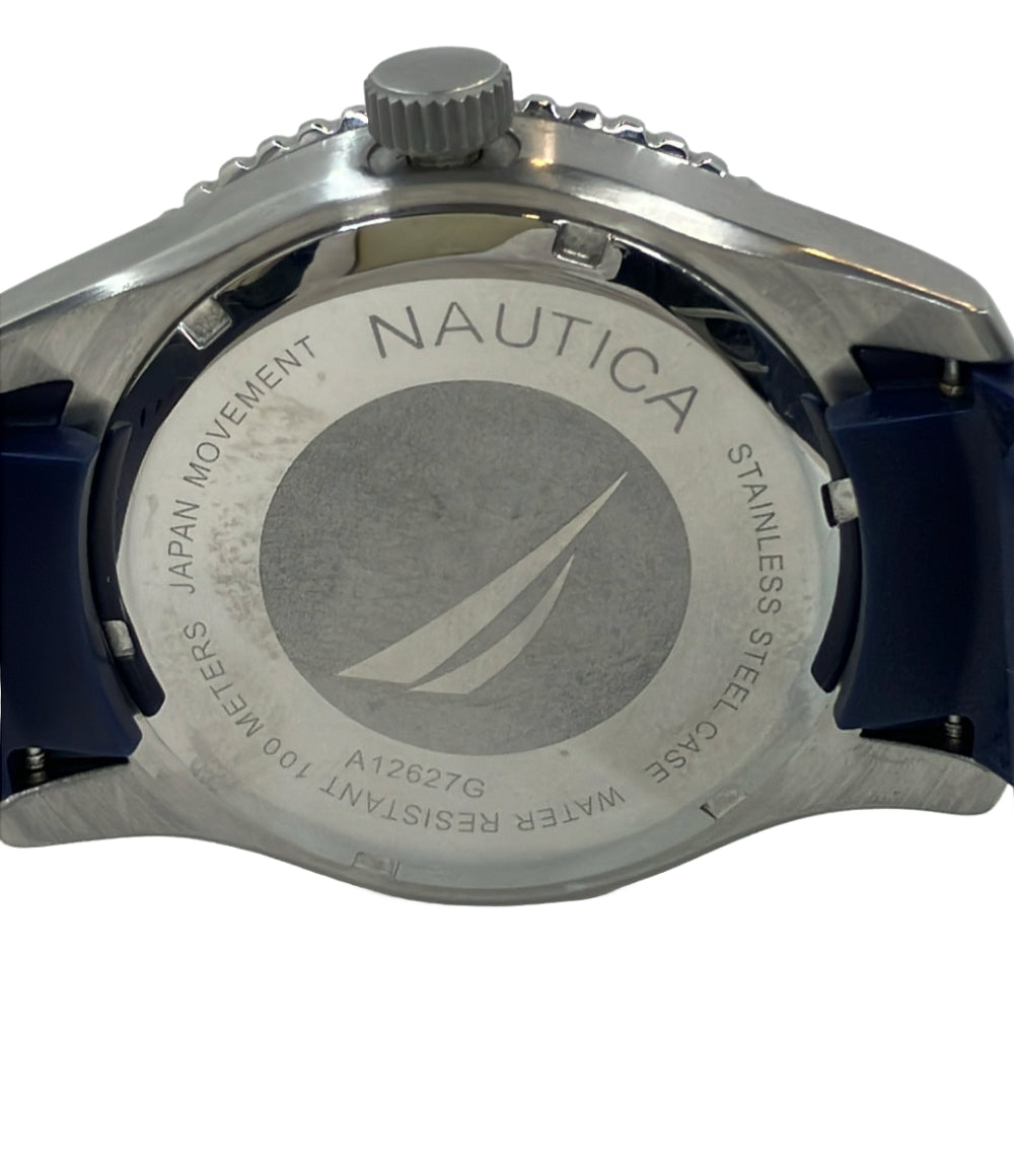 美品 NAUTICA 腕時計 フラッグ クオーツ ホワイト A12627G メンズ ノーティカ