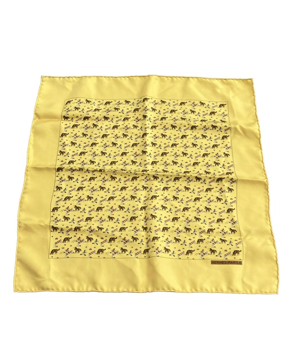 美品 エルメス スカーフ プチカレ シルク100% 馬と騎手 レディース HERMES