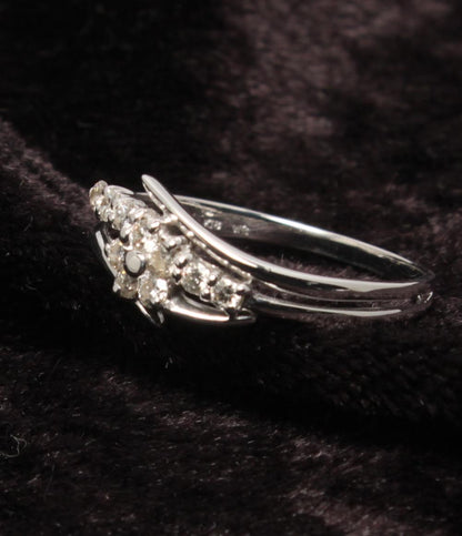 美品 リング 指輪 K18WG ダイヤ 0.20ct フラワーモチーフ レディース SIZE 12号