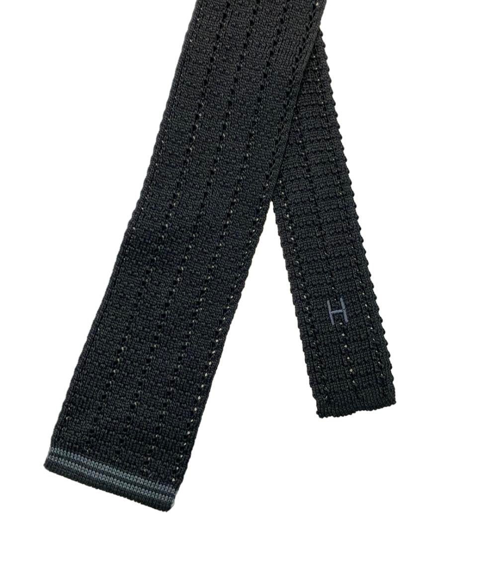 美品 HERMES ネクタイ ニットタイ シルク 100% メンズ エルメス