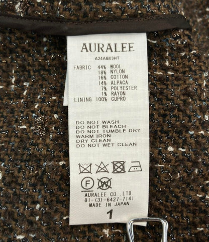 美品 AURALEE ツイード長袖シャツ HOMESPUN TWEED SHIRT A24AB03HT メンズ SIZE 1 (S) オーラリー