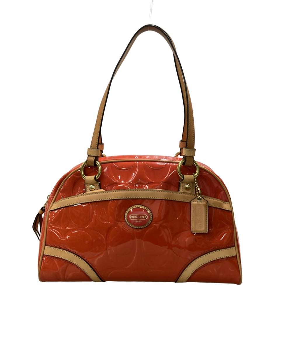 美品 COACH ショルダーバッグ 肩掛け エナメル シグネチャー F20065 レディース コーチ