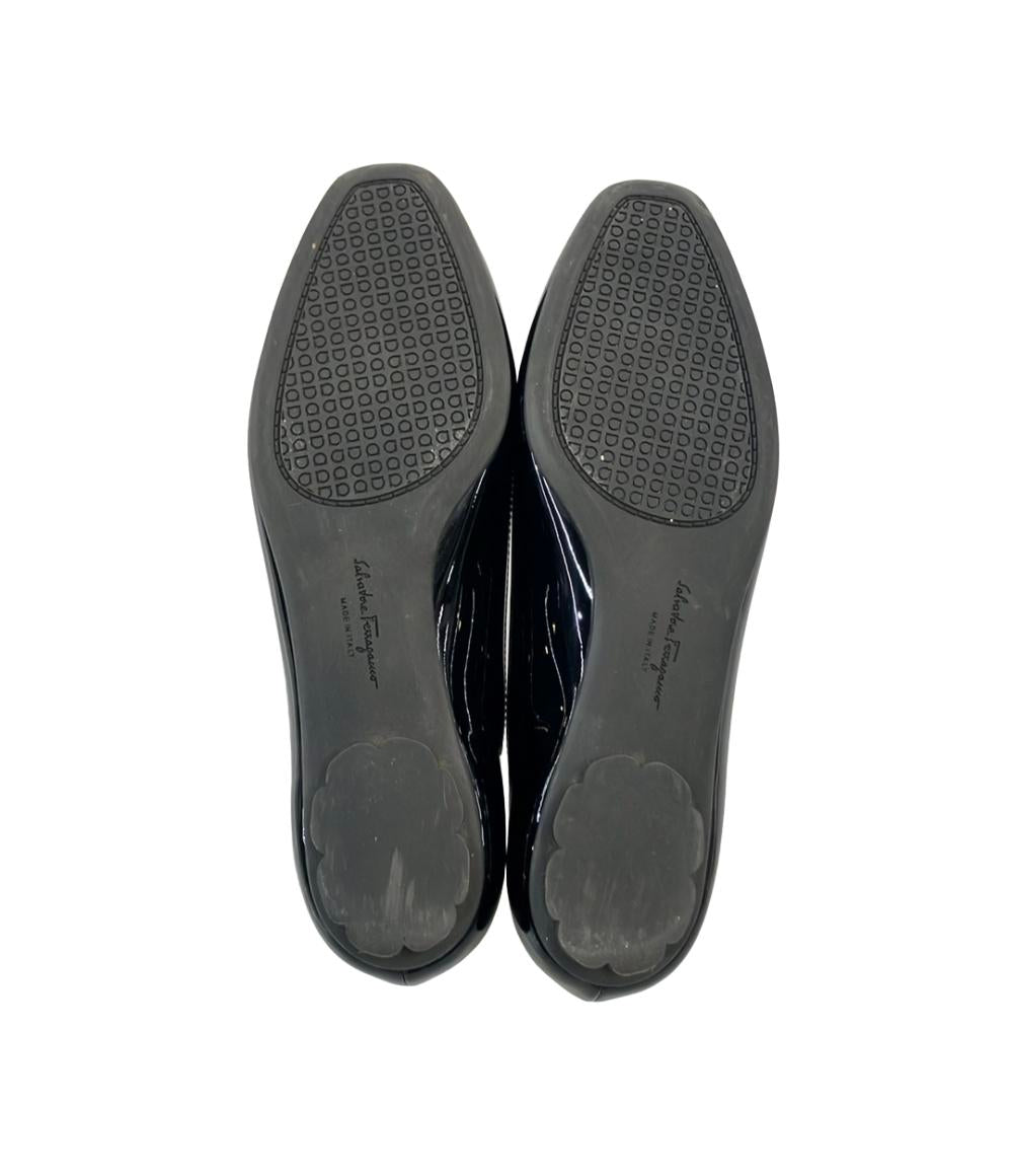 Salvatore Ferragamo 黒 6 1/2D フェラガモ バレエ レディース
