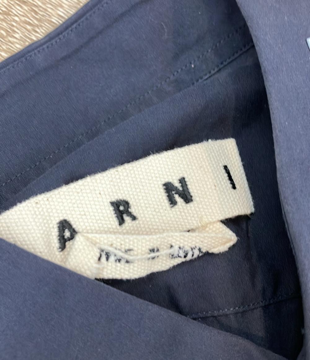 MARNI 半袖シャツ ネイビータンカラーブロック ショートスリーブ チェストポケットコットン100% M05DL0062 S44928 メンズ SIZE 44 (S) マルニ