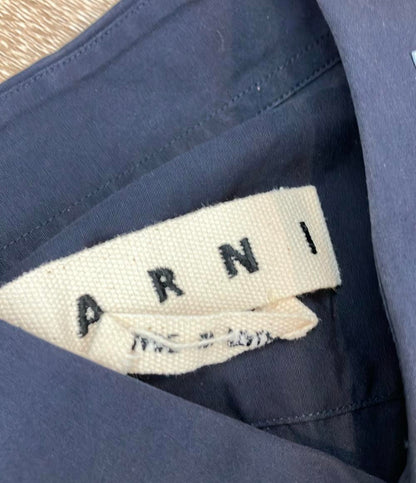 MARNI 半袖シャツ ネイビータンカラーブロック ショートスリーブ チェストポケットコットン100% M05DL0062 S44928 メンズ SIZE 44 (S) マルニ