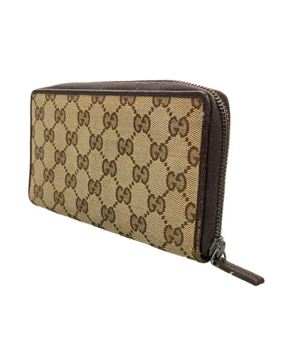 GUCCI ラウンドファスナー長財布 レザー GGキャンバス 112724 3731 レディース グッチ
