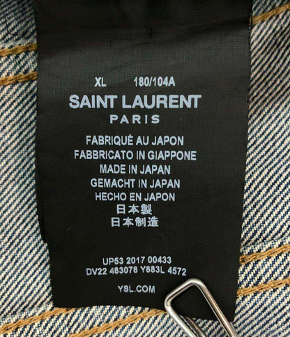 SAINT LAURENT デニムジャケット 2017AW ヴィンテージ加工 フラミンゴ 587541 メンズ SIZE XL サンローラン