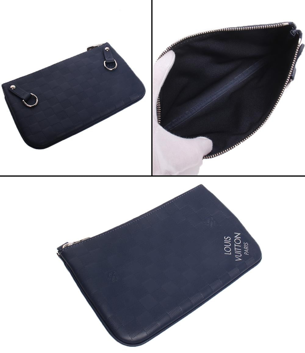 美品 Louis Vuitton ショルダーバッグ メッセンジャーバッグ 斜め掛け ダミエ アンフィニ トリオ メッセンジャー ダミエ グラフィット N40438 メンズ