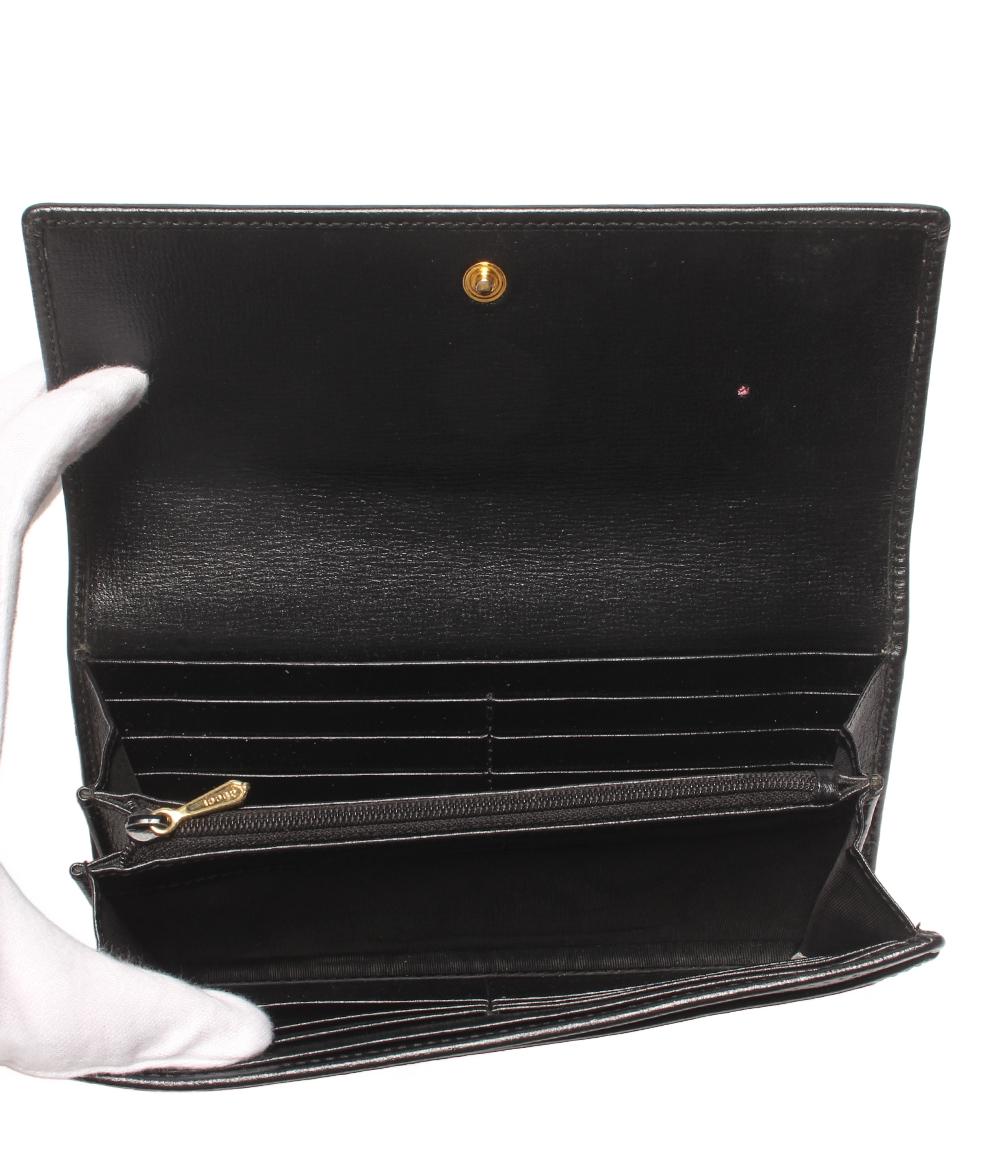 グッチ 財布 GUCCI インターロッキングG マリーナ 黒カーフ 中古 598531 GUCCI 長財布 インターロッキングG マリーナ 598531 203967 レディース