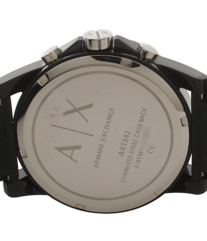 美品 ARMANI EXCHANGE 腕時計 クオーツ ブラック AX1342 メンズ アルマーニエクスチェンジ