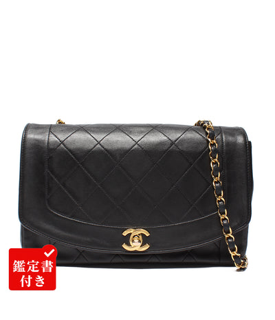 CHANEL チェーンショルダーバッグ ゴールド金具 シングルフラップ シングルチェーン マトラッセ ラムスキン 2番台 ダイアナ25 A01165 レディース