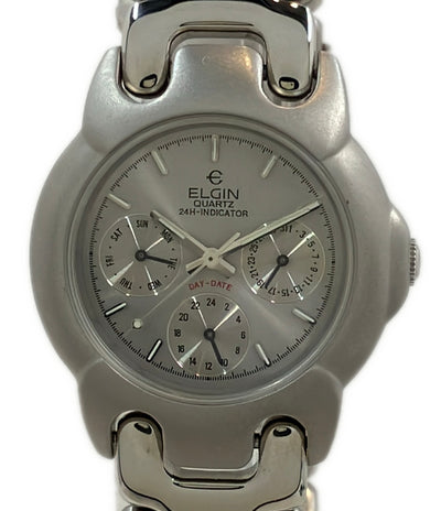 ELGIN 腕時計 クオーツ シルバー FK-366 メンズ エルジン