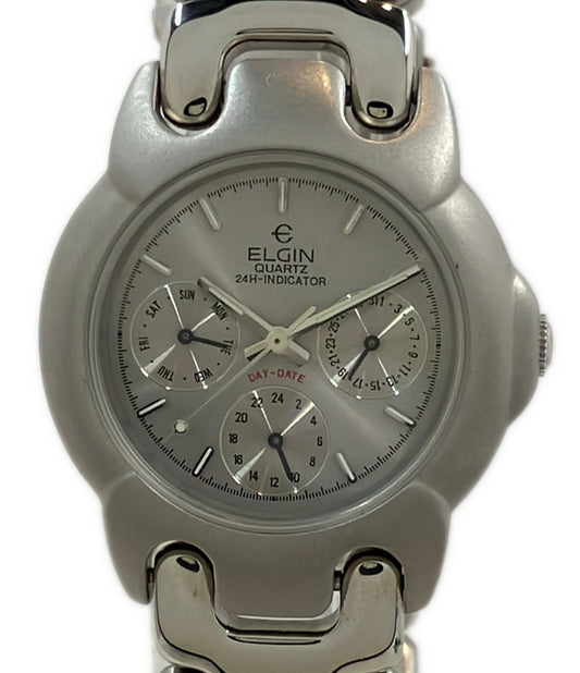 ELGIN 腕時計 クオーツ シルバー FK-366 メンズ エルジン
