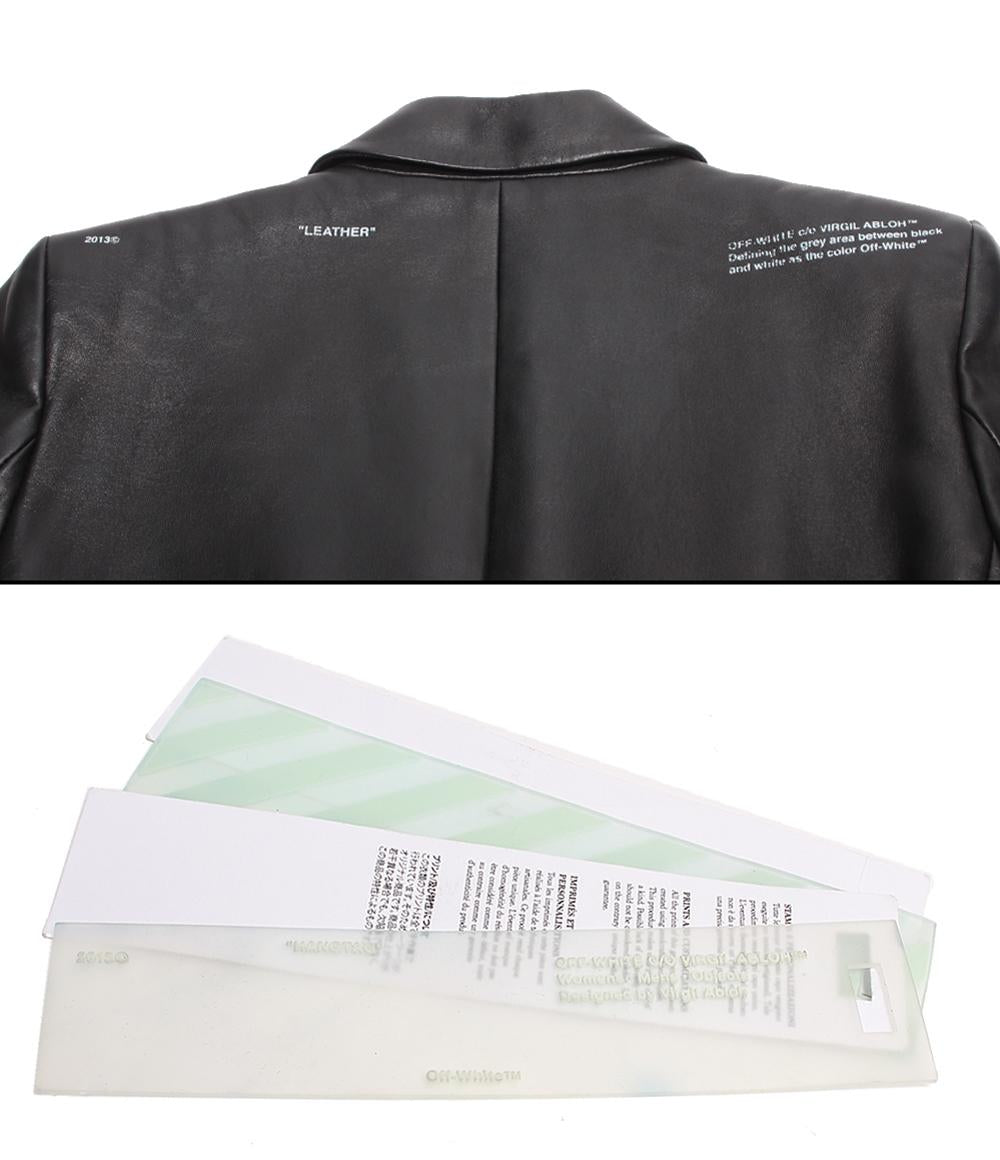 オフホワイト レザージャケット ペインティング パッチ ブレザー OWJA023F19986050 レディース SIZE 40 (M) OFF-WHITE